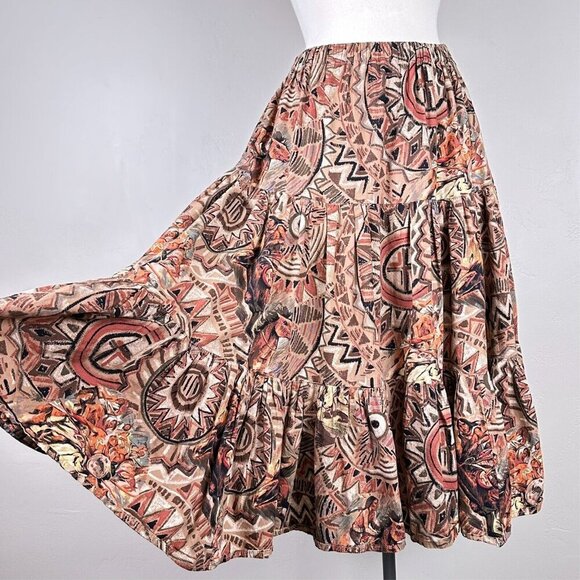 Unbranded Dresses & Skirts - Skirt Women Native American Print Southwestern Maxi Navajo Pairie Tiered